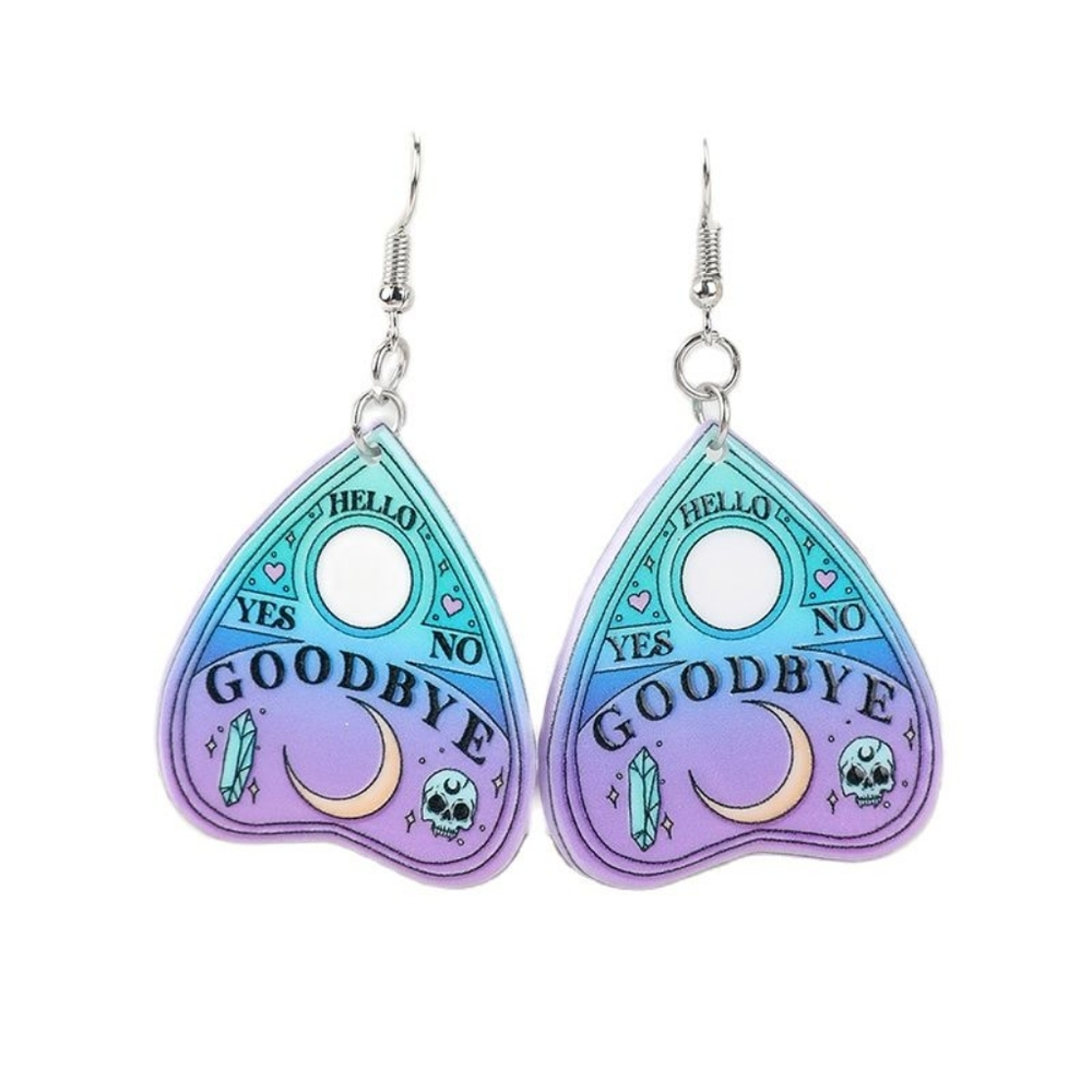 New Pastel Ouija Board Planchette Drop Earrings Goth Witchy